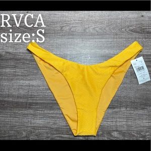 NWT! RVCA yellow bikini bottoms SIZE:Small